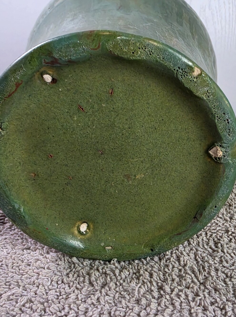 Green McCoy Art Pottery Brutalist Vase - Sculptural Ceramic Vase - Picture 12 of 14